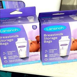 2 New Lansinoh breast milk storage bags